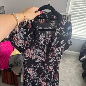 Urban Outfitters Black Floral Midi Dress